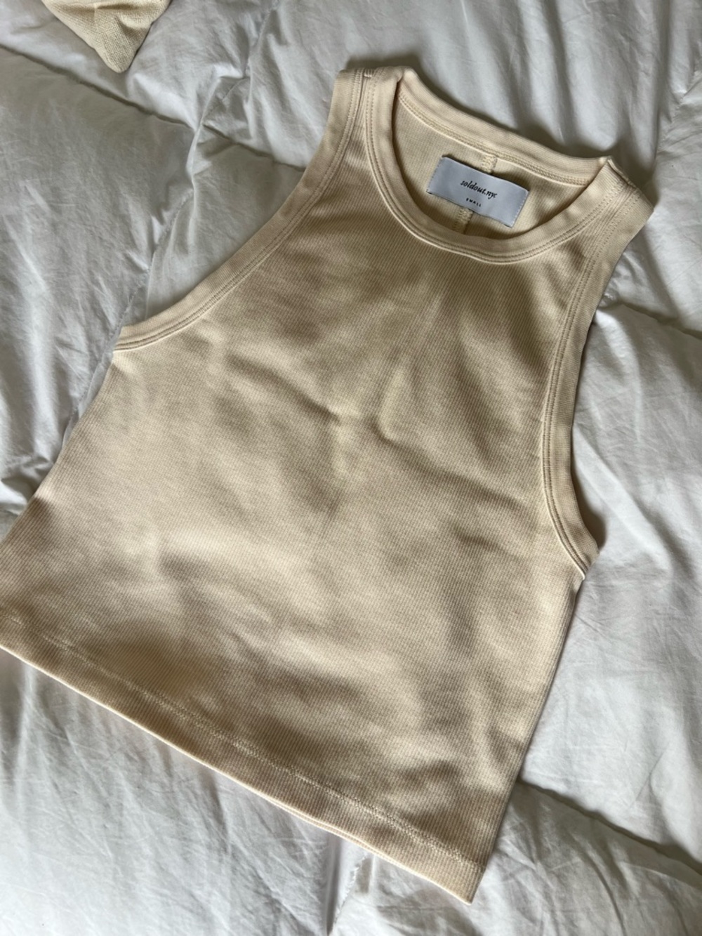 Sold Out NYC The Cropped Not So Basic Tank Cream size small